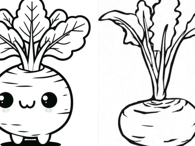 Tranh tô màu củ su hào cho bé phát triển trí tuệ nhanh
