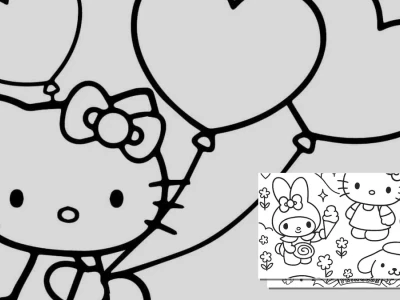 Trọn bộ in hình tô màu hello kitty đáng yêu cho bé