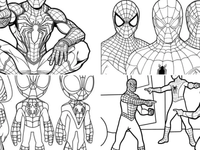 Trọn Bộ Spider Man Tranh Tô Màu Người Nhện Cho Bé Sáng Tạo