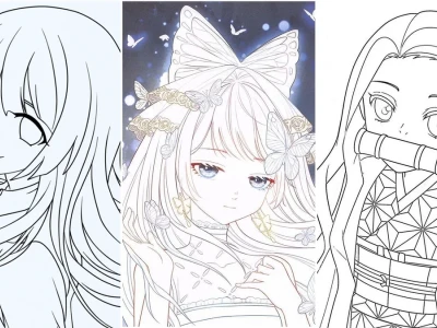Trọn bộ tranh anime chưa tô màu siêu cưng cho bé thỏa sức