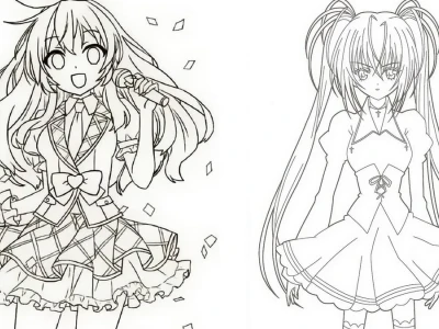 Tuyển tập anime girl tranh tô màu anime đẹp nhất cho bé
