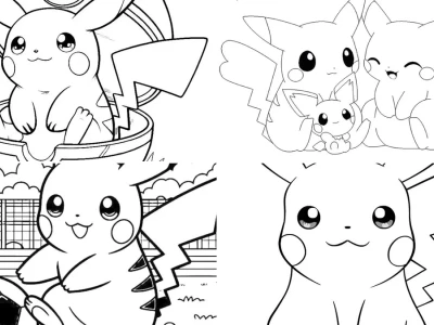Tuyển tập in hình tô màu pikachu dễ thương nhất cho bé