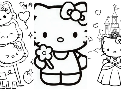 Tuyển tập in tranh tô màu hello kitty đáng yêu cho bé