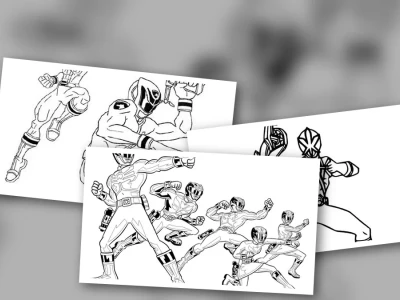 Tuyển tập tranh siêu nhân bắn súng tô màu cho bé yêu