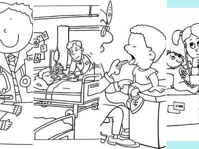 Tuyển tập tranh tô màu bác sĩ khám bệnh cho bé sáng tạo