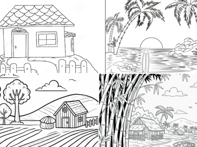 Tuyển tập tranh tô màu quê hương đất nước đẹp nhất